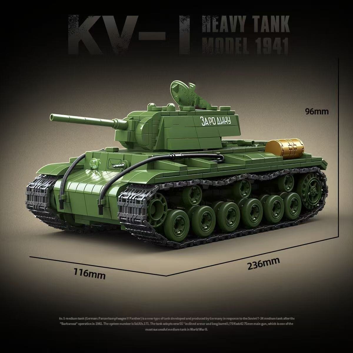 Military World War Russian T-3 - Lego Compatible Military Tank recension och pris