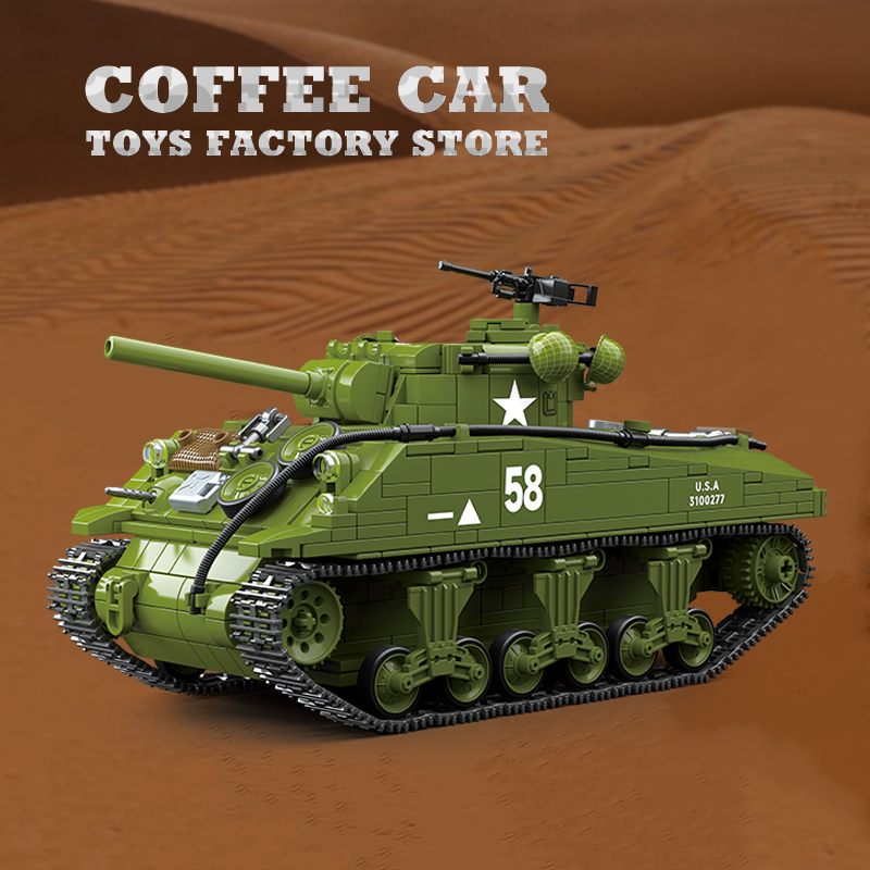M4A3 Medium Tank Building Bloc - Lego Compatible Military Tank recension och pris